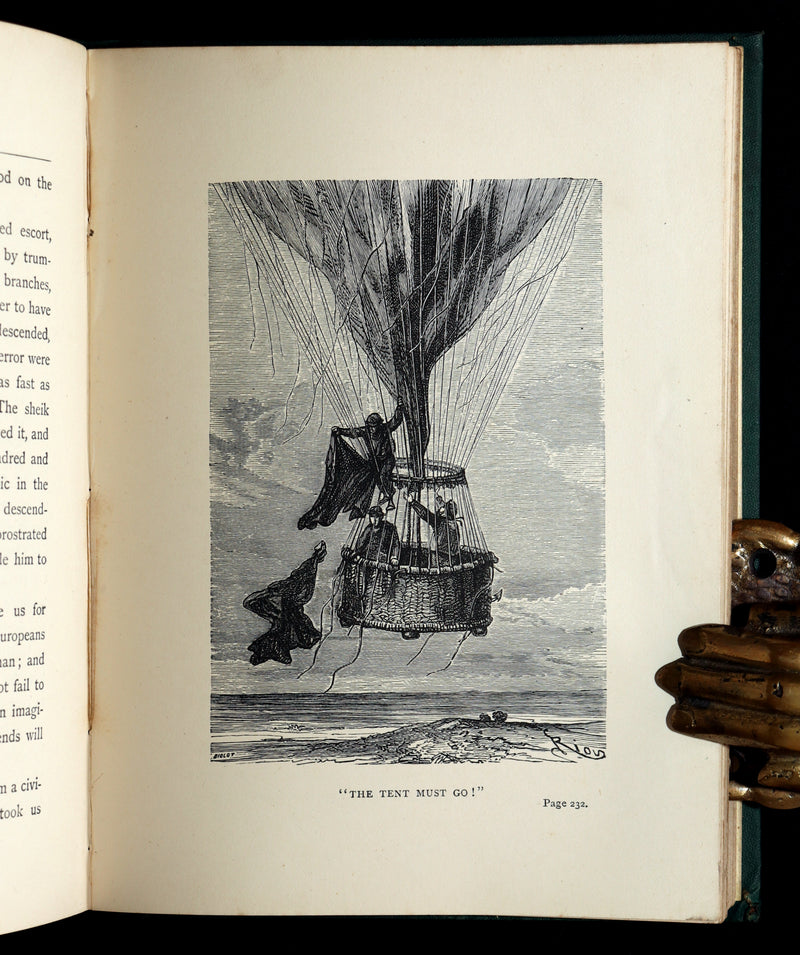 1887 Rare Early Edition - Five Weeks in a Balloon by Jules Verne, Illustrated