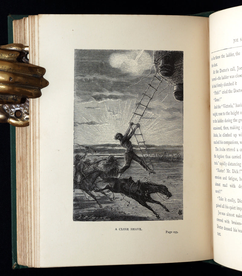 1887 Rare Early Edition - Five Weeks in a Balloon by Jules Verne, Illustrated