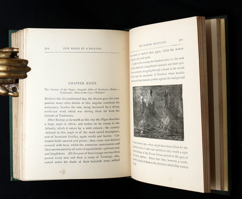 1887 Rare Early Edition - Five Weeks in a Balloon by Jules Verne, Illustrated