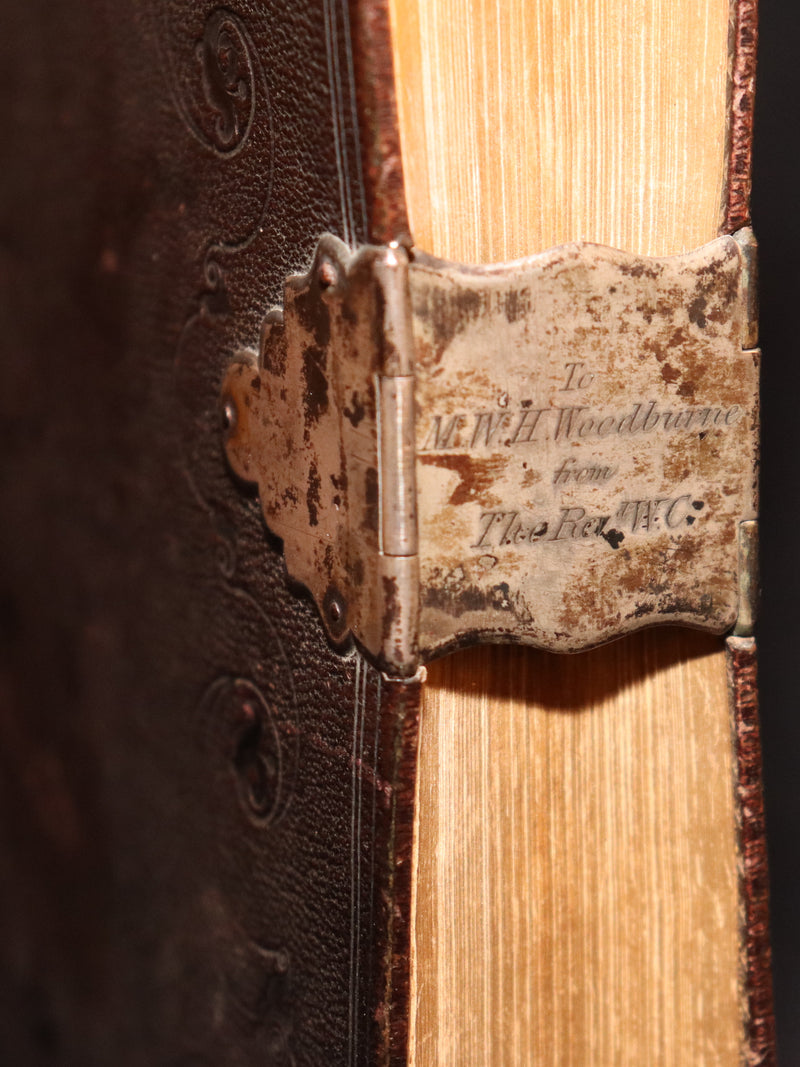 1850 Rare Bagster Bible - Polyglot Bible, Old and New Testament, Clasp and Maps