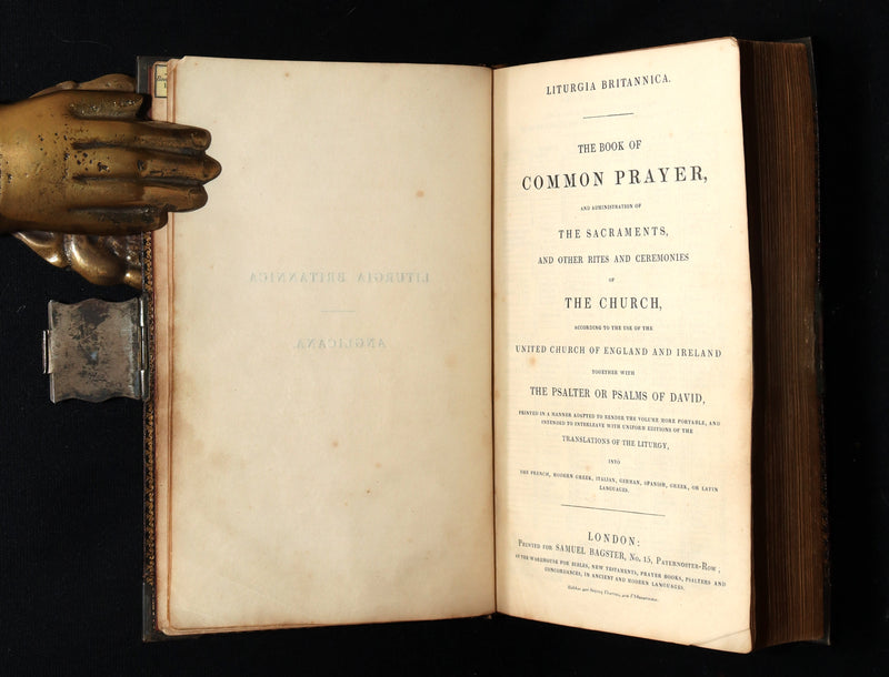 1850 Rare Bagster Bible - Polyglot Bible, Old and New Testament, Clasp and Maps