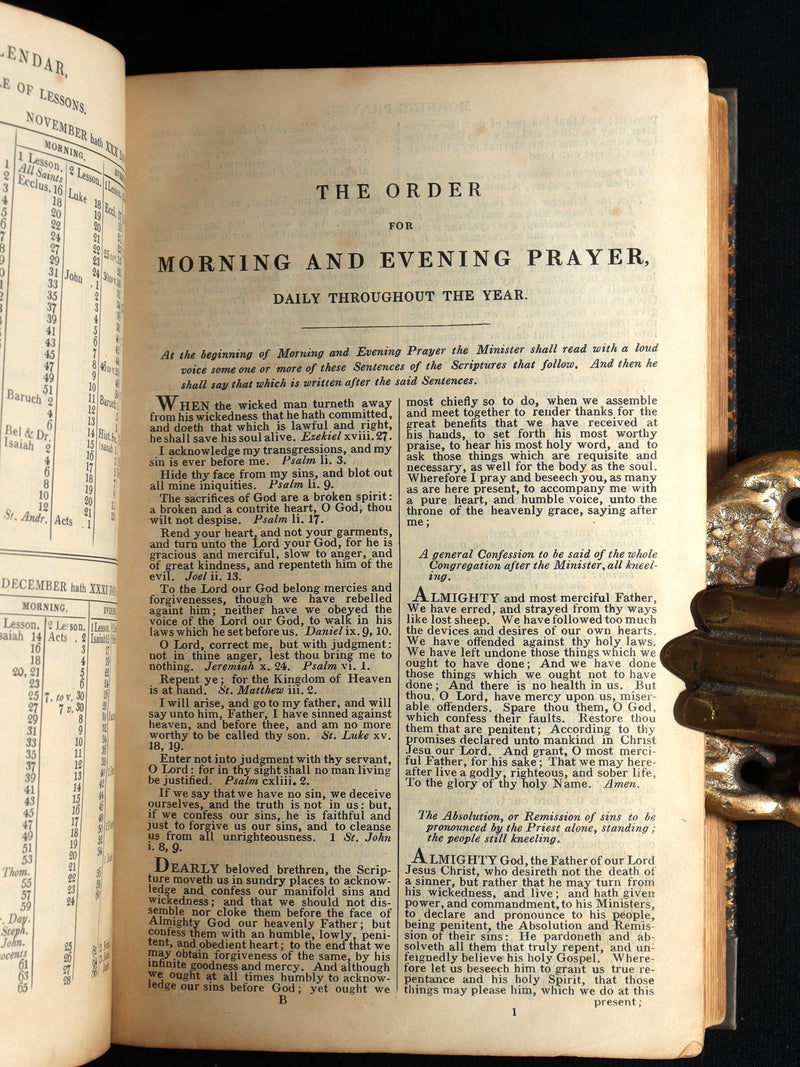 1850 Rare Bagster Bible - Polyglot Bible, Old and New Testament, Clasp and Maps
