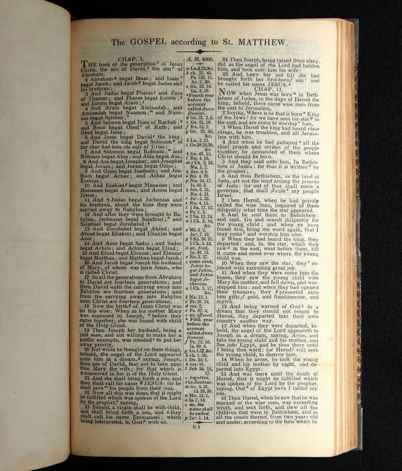 1850 Rare Bagster Bible - Polyglot Bible, Old and New Testament, Clasp and Maps