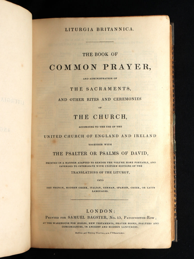 1850 Rare Bagster Bible - Polyglot Bible, Old and New Testament, Clasp and Maps