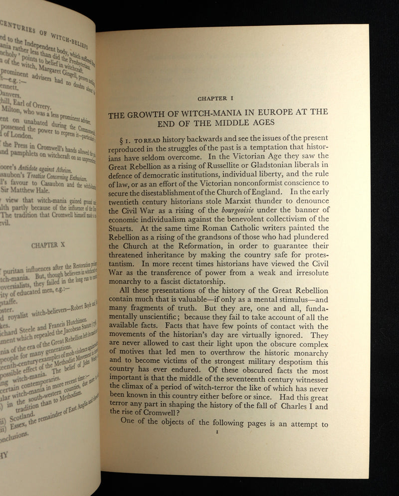 1947 Rare First Edition - Four Centuries of Witch-Beliefs by R. Trevor Davies
