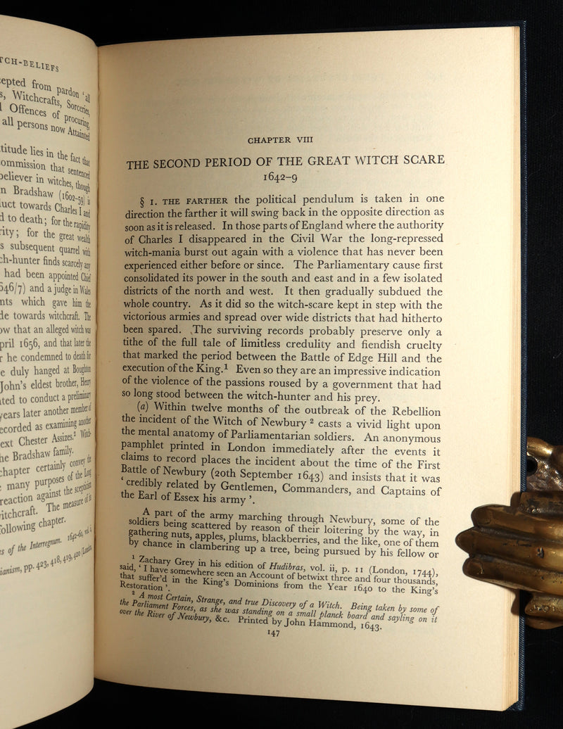 1947 Rare First Edition - Four Centuries of Witch-Beliefs by R. Trevor Davies