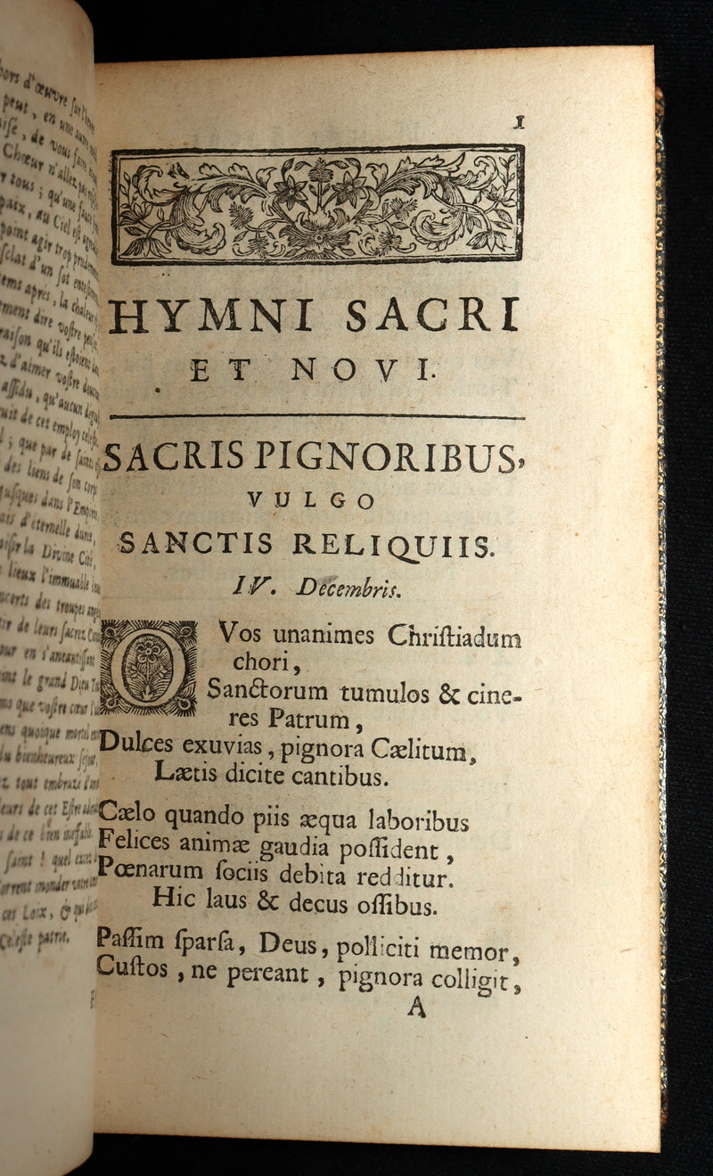 1698 Rare Latin Book - Sacred Latin Hymns and Music Scores by Santolio Victorino