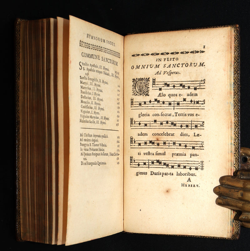 1698 Rare Latin Book - Sacred Latin Hymns and Music Scores by Santolio Victorino