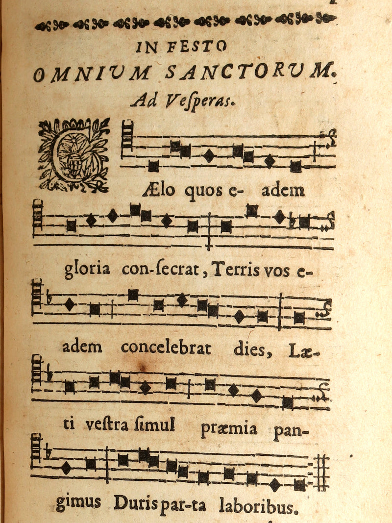 1698 Rare Latin Book - Sacred Latin Hymns and Music Scores by Santolio Victorino