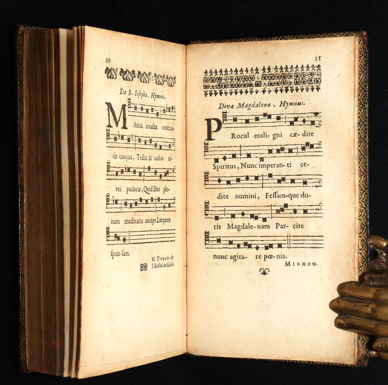 1698 Rare Latin Book - Sacred Latin Hymns and Music Scores by Santolio Victorino