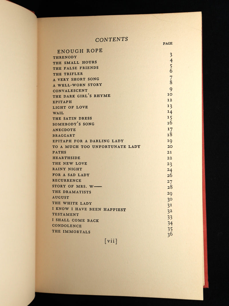 1936 First Edition - Not So Deep as a Well. Collected Poems of Dorothy Parker