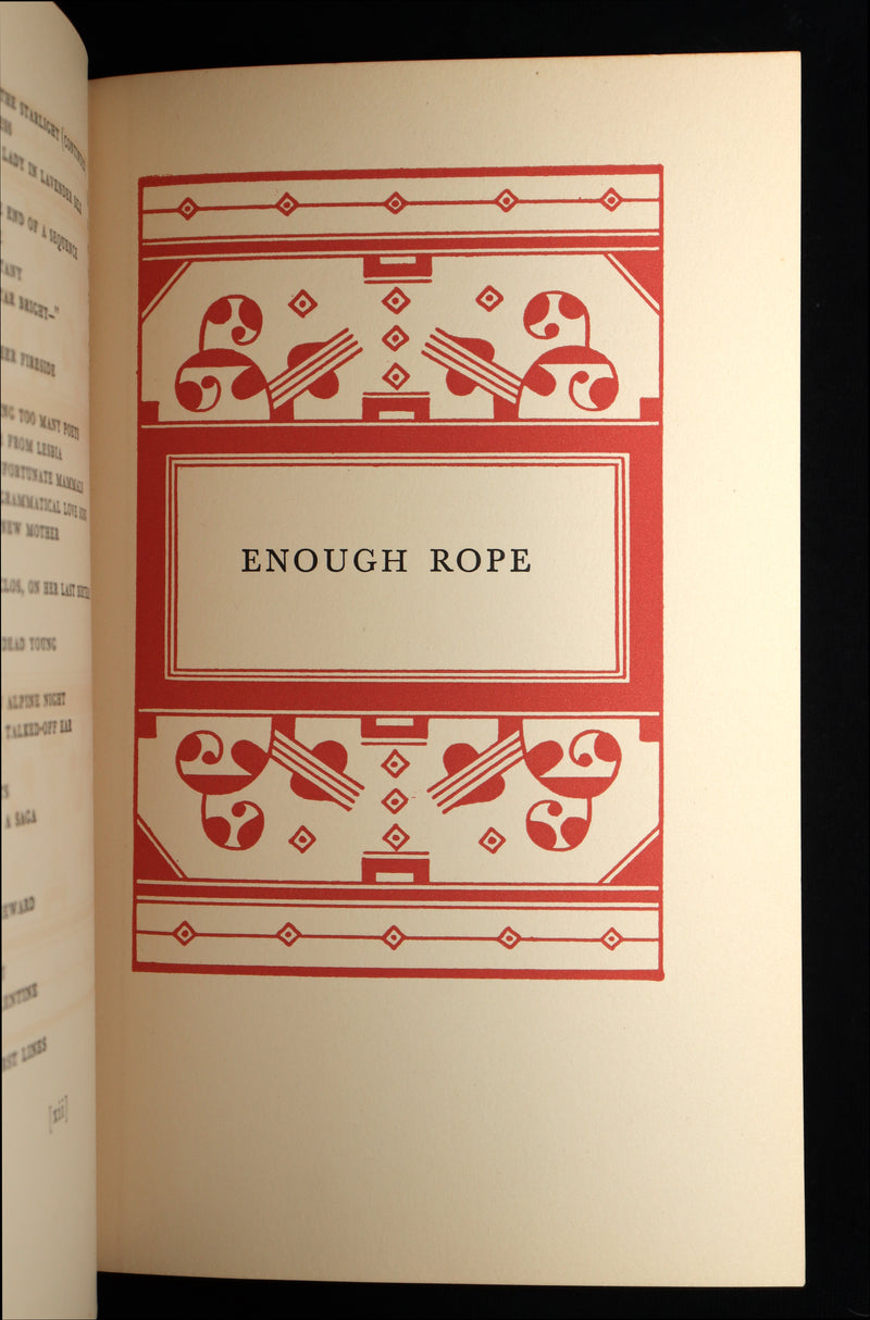 1936 First Edition - Not So Deep as a Well. Collected Poems of Dorothy Parker