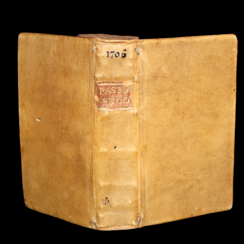 1706 Rare Italian Vellum Book - Il Pastor Fido by Giovanni Battista Guarini