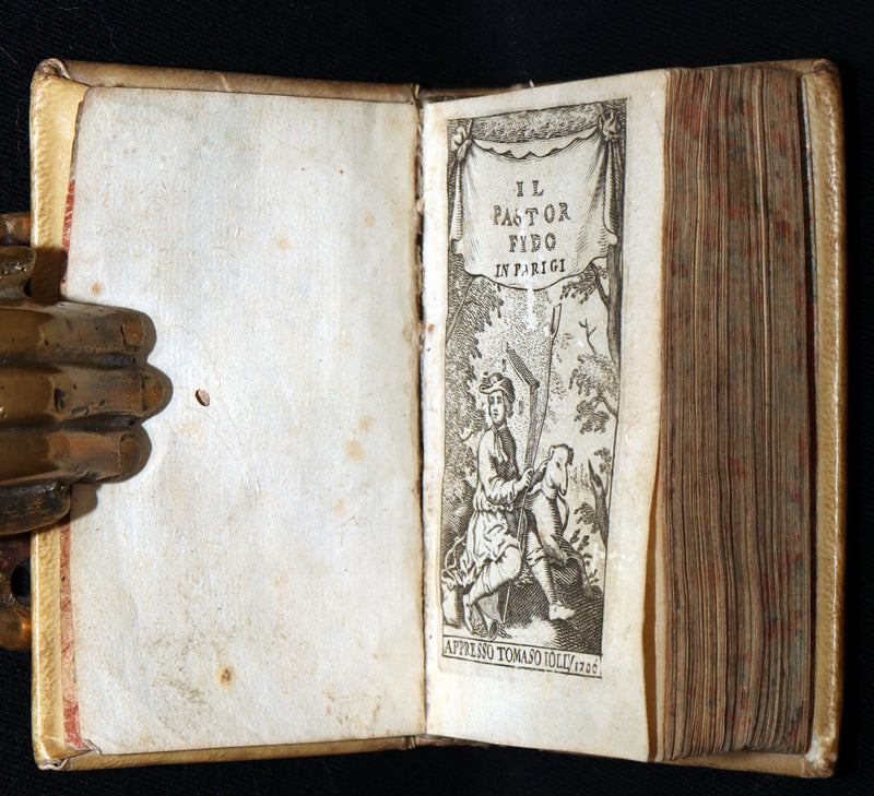 1706 Rare Italian Vellum Book - Il Pastor Fido by Giovanni Battista Guarini