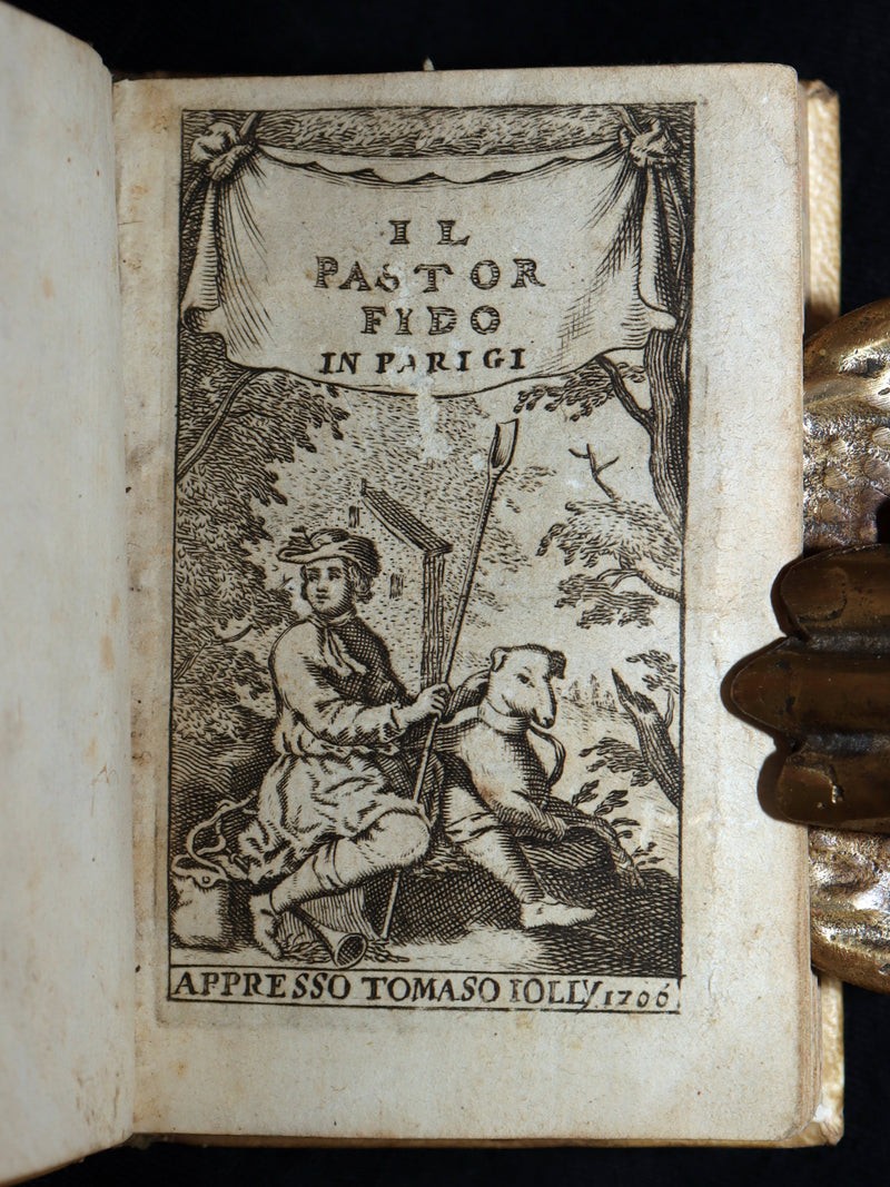 1706 Rare Italian Vellum Book - Il Pastor Fido by Giovanni Battista Guarini