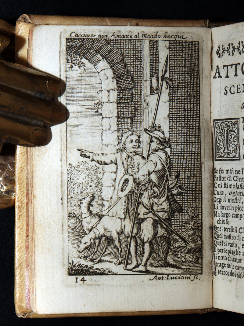 1706 Rare Italian Vellum Book - Il Pastor Fido by Giovanni Battista Guarini
