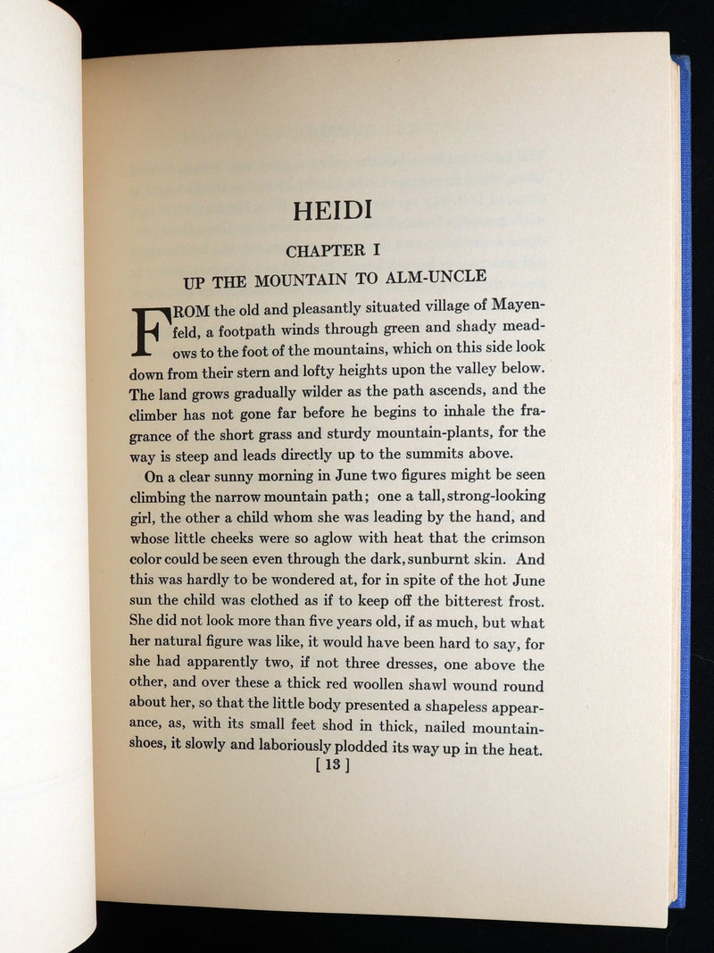 1922 Rare Book in dust jacket - Heidi Illustrated by Jessie Willcox Smith