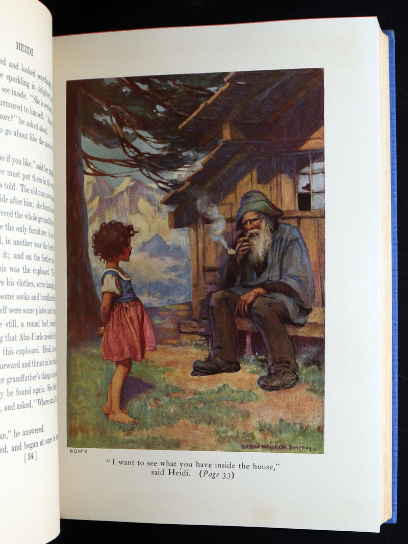 1922 Rare Book in dust jacket - Heidi Illustrated by Jessie Willcox Smith