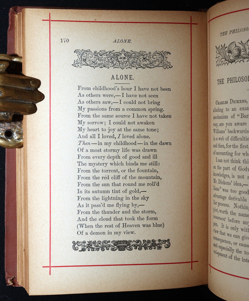 1882 Rare Book - Poems of Edgar Allan Poe With Memoir, Illustrated