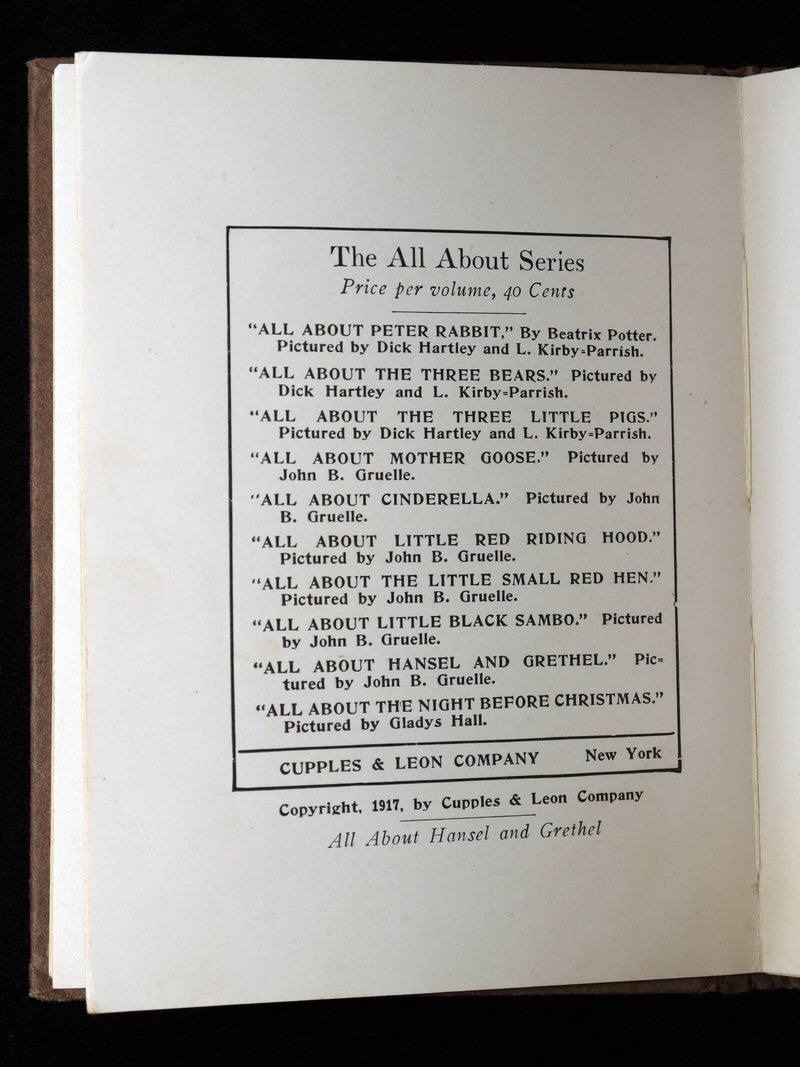 1917 First Edition in Rare Dust Jacket - Hansel and Grethel by John B. Gruelle