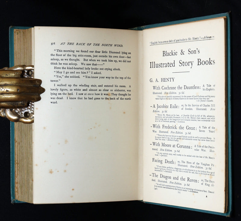 1900 Rare Book - At the Back of the North Wind by George MacDonald illustrated