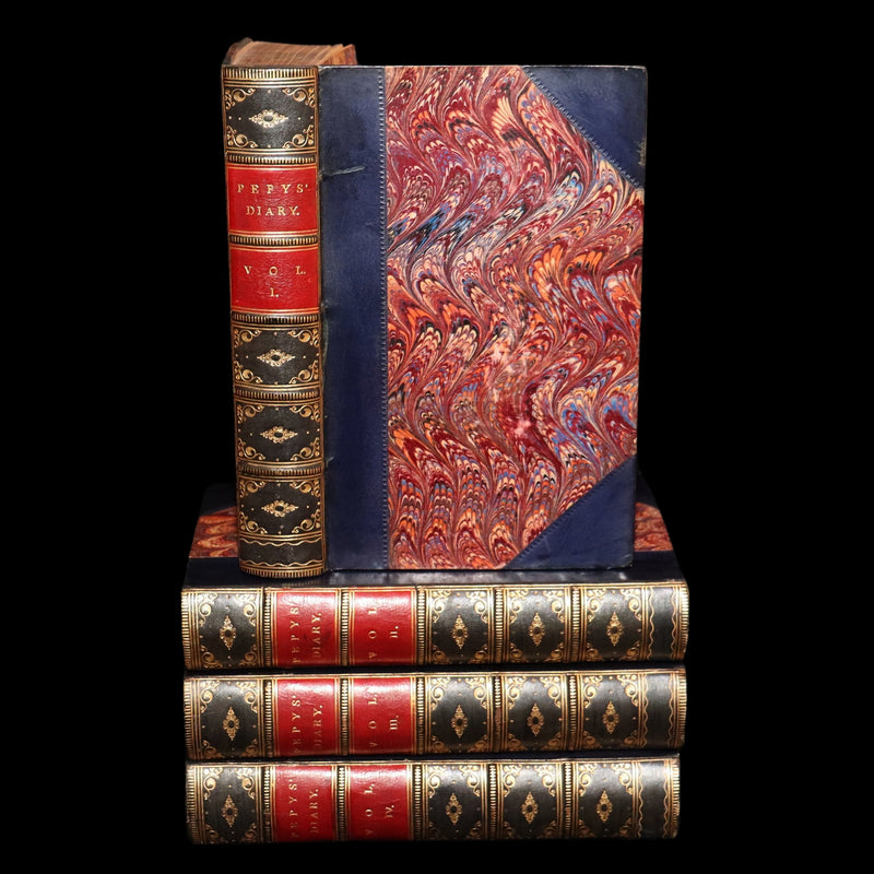 1869 Rare Book Set - Diary and Correspondence of Samuel Pepys, Illustrated