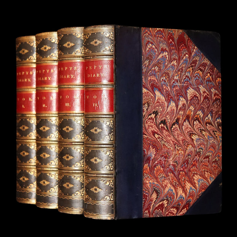 1869 Rare Book Set - Diary and Correspondence of Samuel Pepys, Illustrated