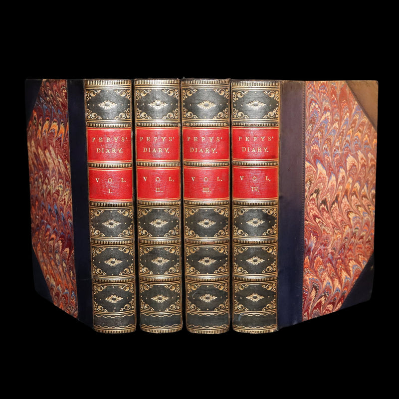 1869 Rare Book Set - Diary and Correspondence of Samuel Pepys, Illustrated