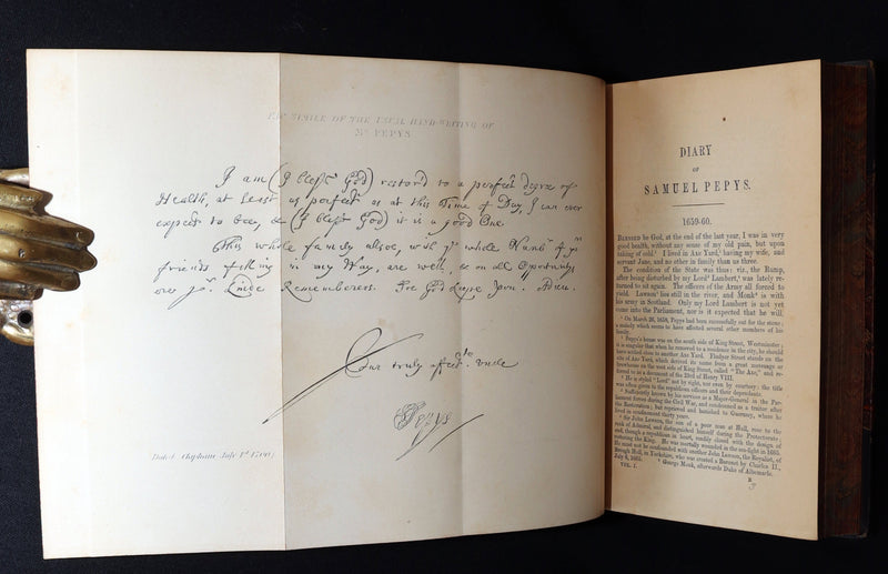 1869 Rare Book Set - Diary and Correspondence of Samuel Pepys, Illustrated