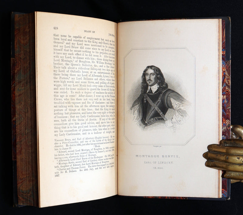 1869 Rare Book Set - Diary and Correspondence of Samuel Pepys, Illustrated