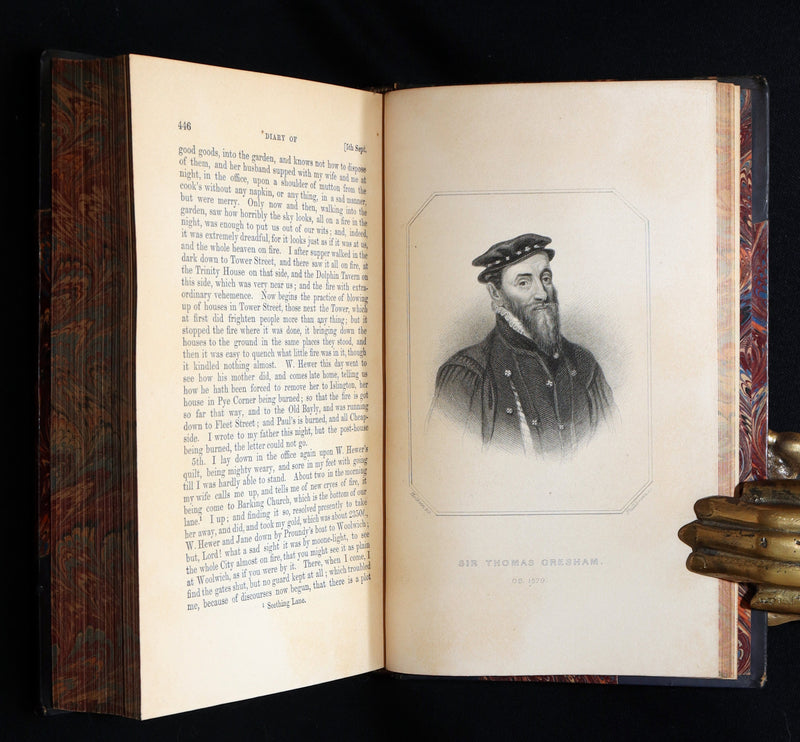 1869 Rare Book Set - Diary and Correspondence of Samuel Pepys, Illustrated