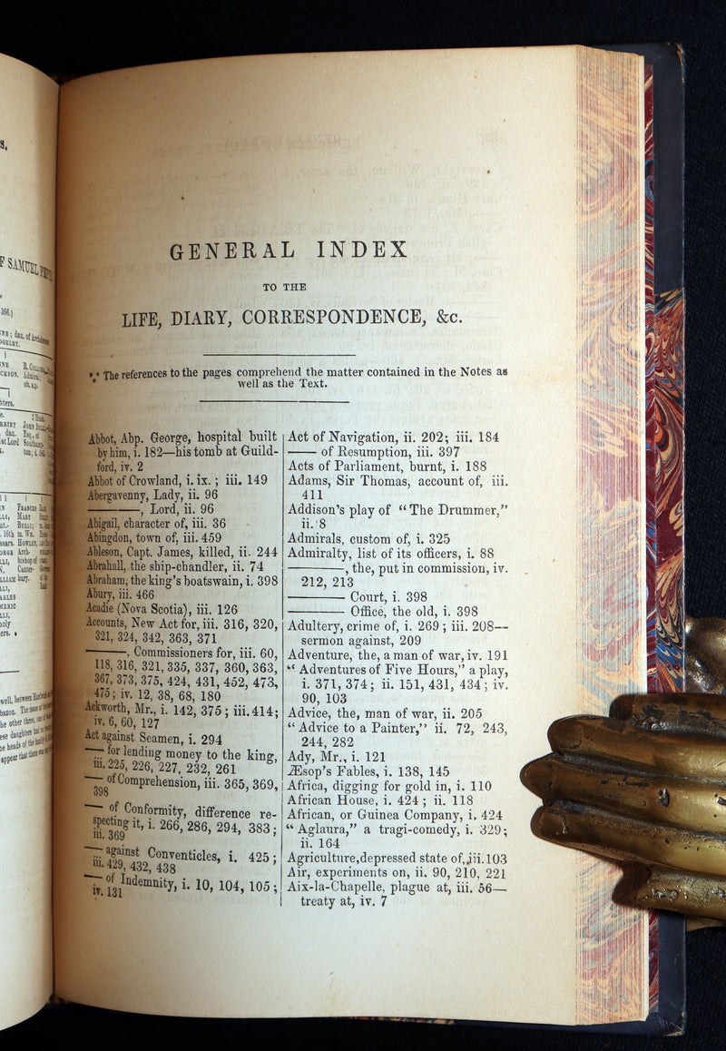 1869 Rare Book Set - Diary and Correspondence of Samuel Pepys, Illustrated