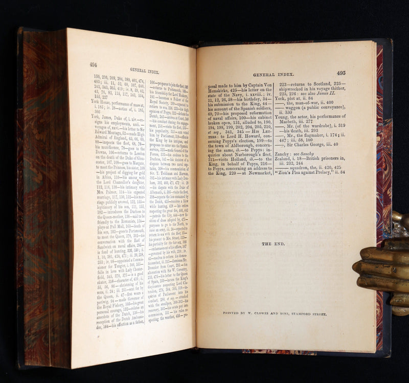 1869 Rare Book Set - Diary and Correspondence of Samuel Pepys, Illustrated