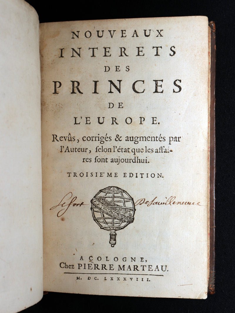 1688 Rare French Book - New Interests of the Princes of Europe