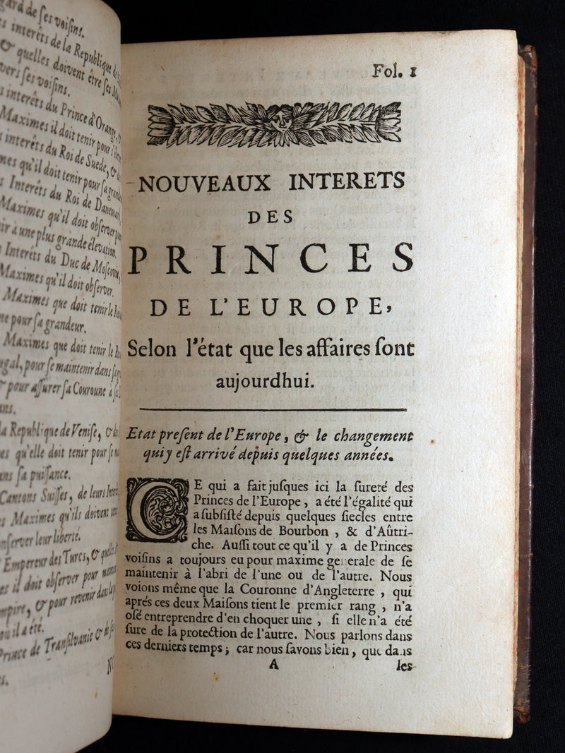 1688 Rare French Book - New Interests of the Princes of Europe
