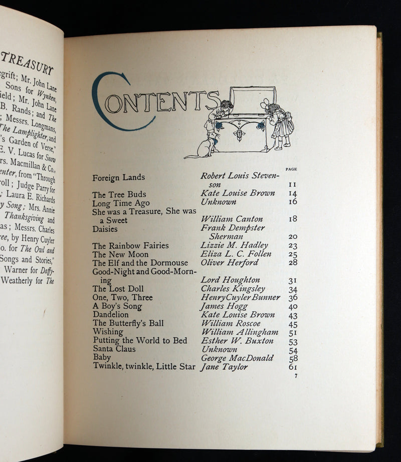 1908 Rare - A Treasury of Verse for Little Children Illustrated by Willy Pogany