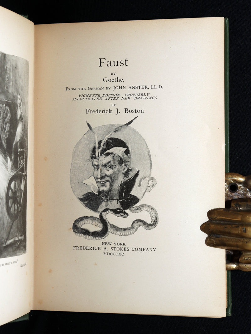 1890 Rare Book - Faust by  Goethe llustrated by Frederick J. Boston