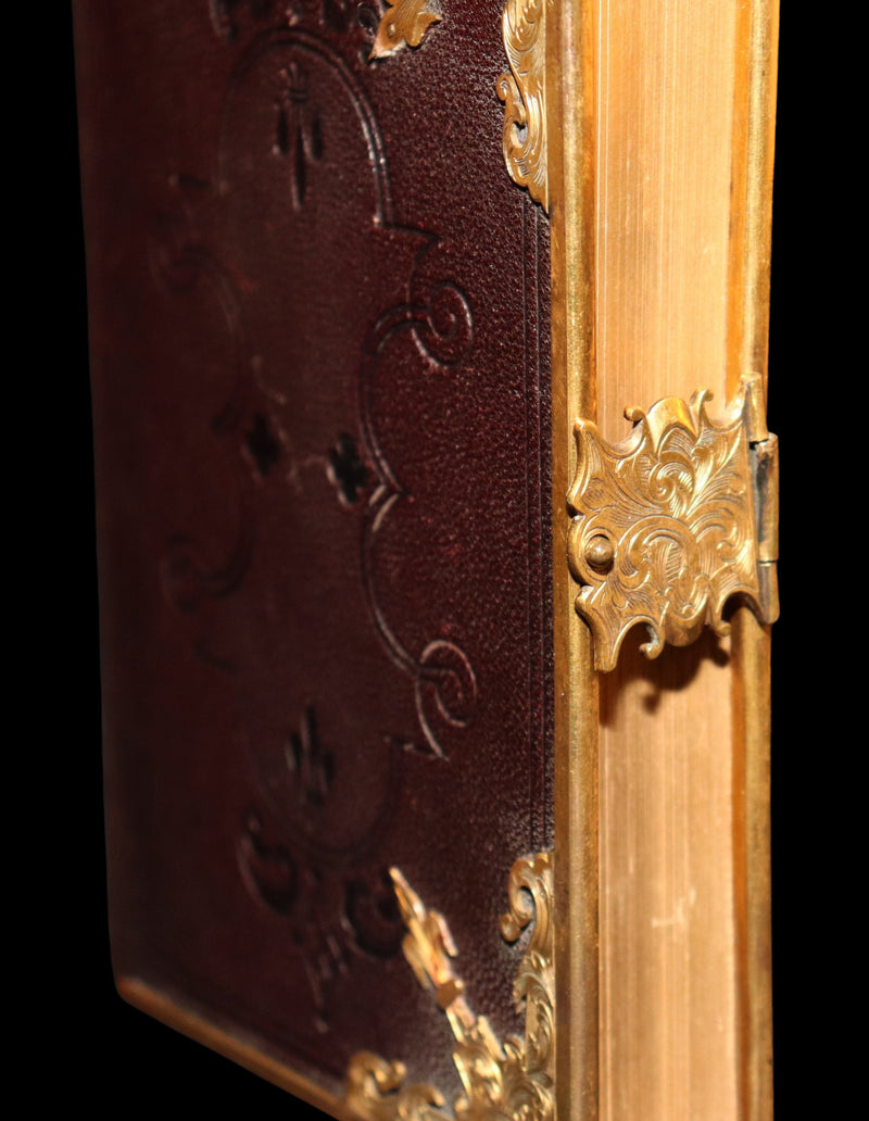 1860 Rare Book bound by Bagster - Polyglot Bible, Old and New Testaments. Clasp