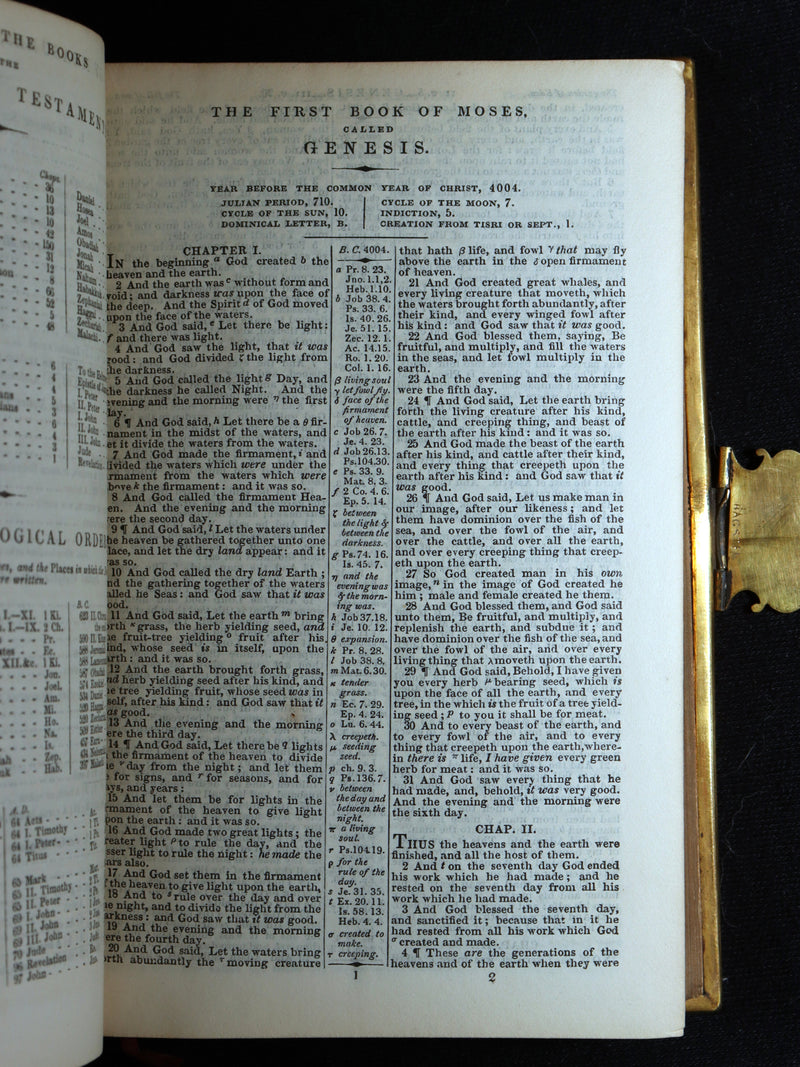 1860 Rare Book bound by Bagster - Polyglot Bible, Old and New Testaments. Clasp