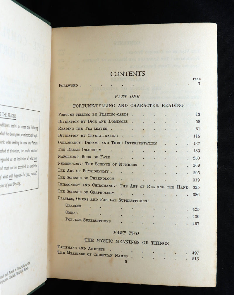 1935 Rare Book - The Complete Book of Fortune and Other Methods Of Divination