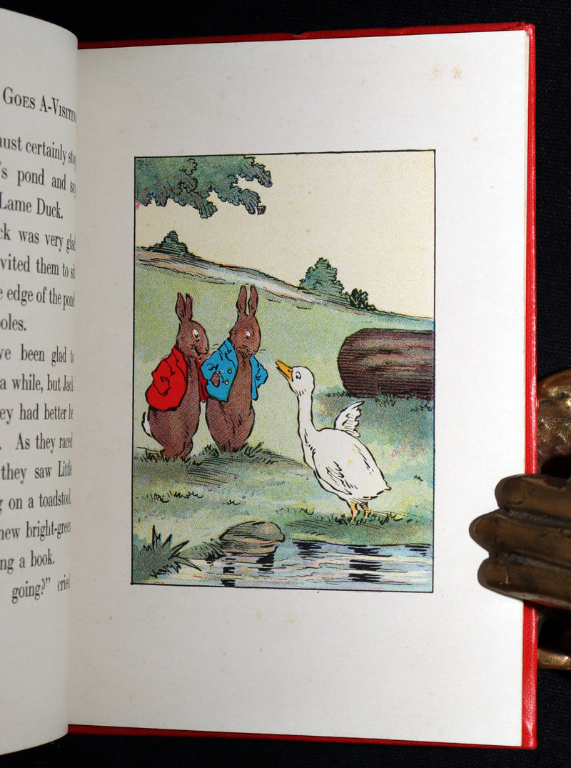 1935 Rare Signed Book - Peter Rabbit Goes A-Visiting by Linda Stevens Almond