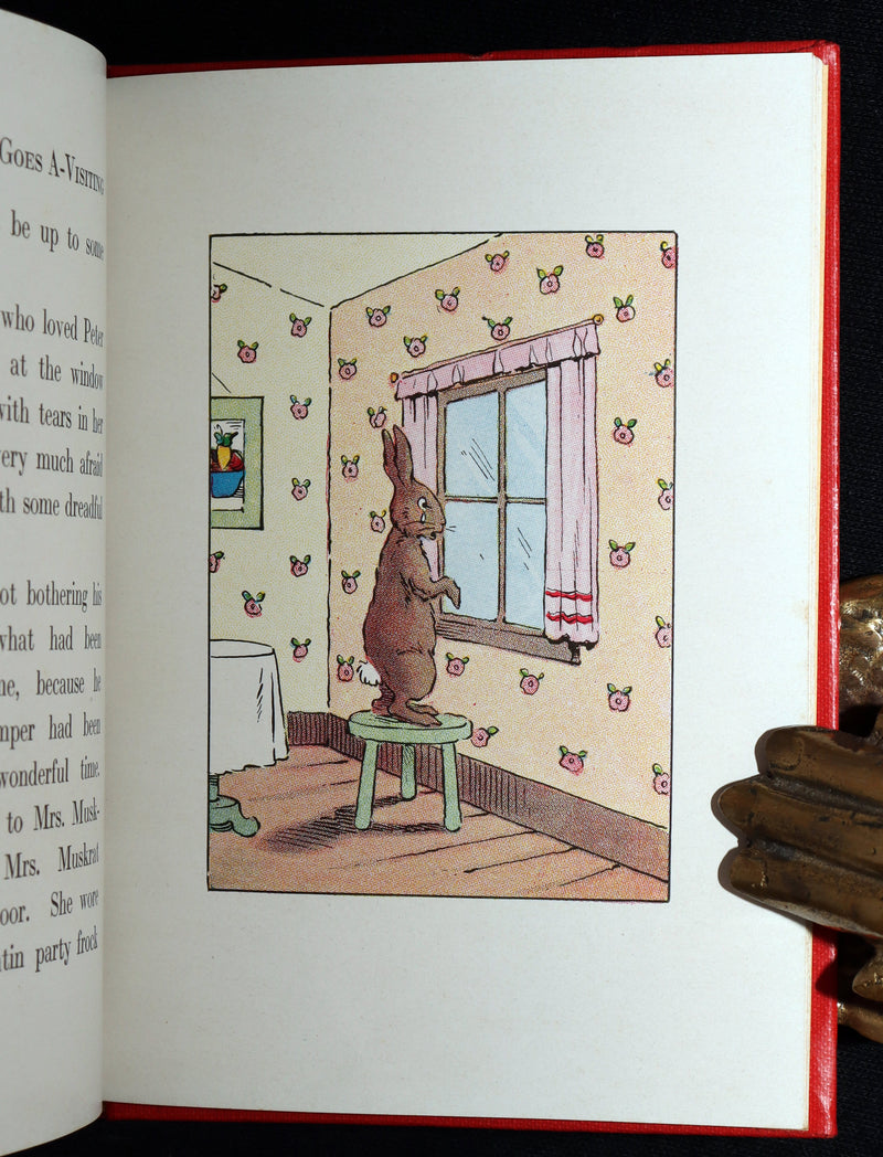1935 Rare Signed Book - Peter Rabbit Goes A-Visiting by Linda Stevens Almond