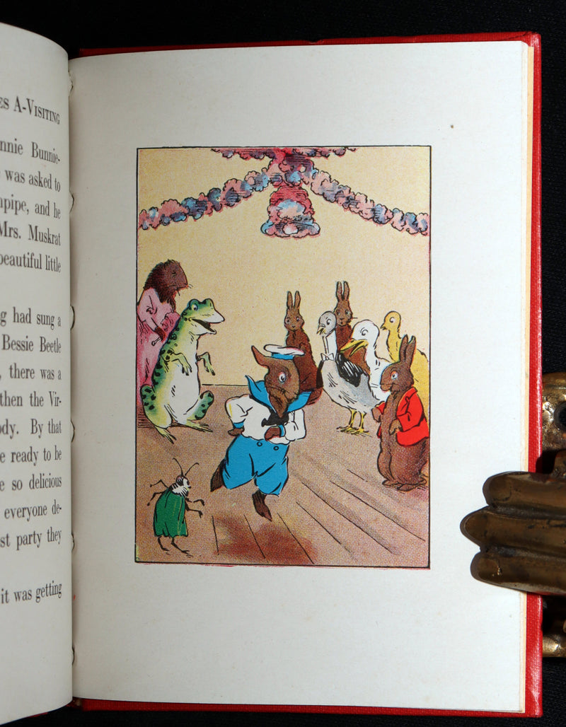 1935 Rare Signed Book - Peter Rabbit Goes A-Visiting by Linda Stevens Almond