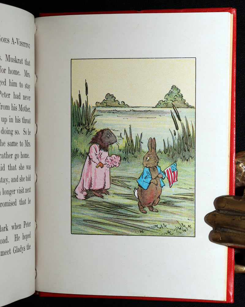 1935 Rare Signed Book - Peter Rabbit Goes A-Visiting by Linda Stevens Almond