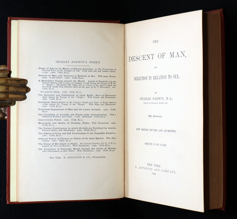 1892 The Descent of Man – Charles Darwin Rare Edition