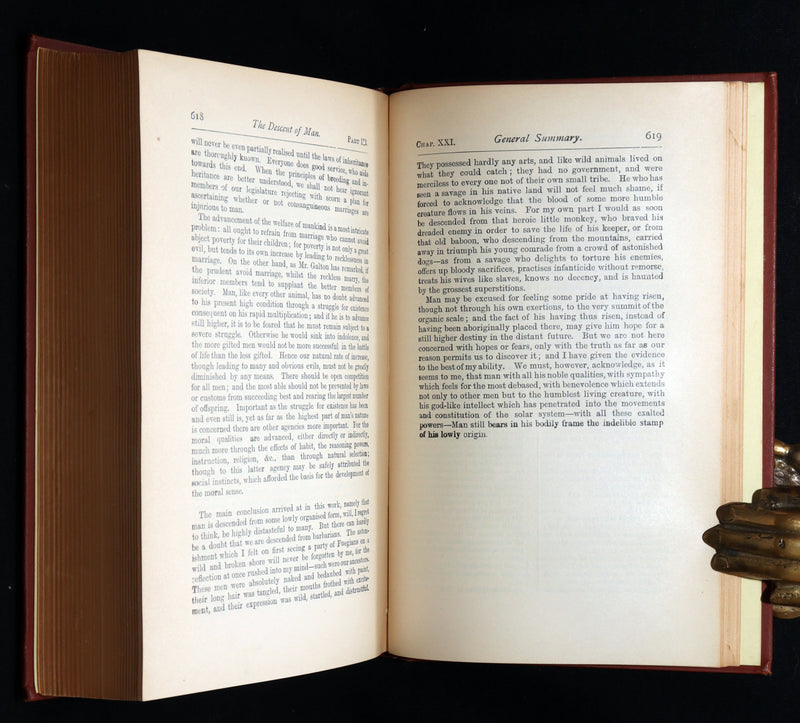 1892 The Descent of Man – Charles Darwin Rare Edition
