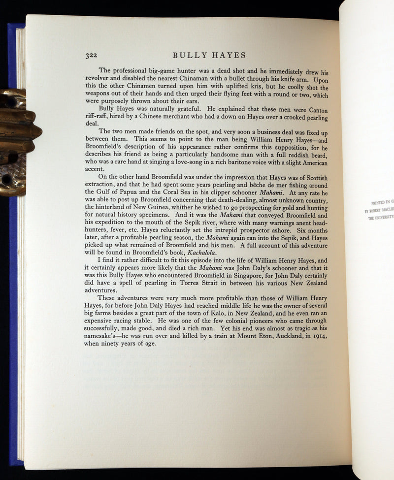 1931 Rare First Edition - Bully Hayes, The South Sea Pirate by Basil Lubbock