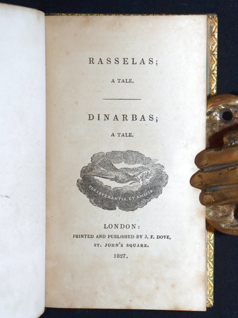 1827 Rare Philosophical Book - Rasselas; A Tale. With Dinarbas; A Tale