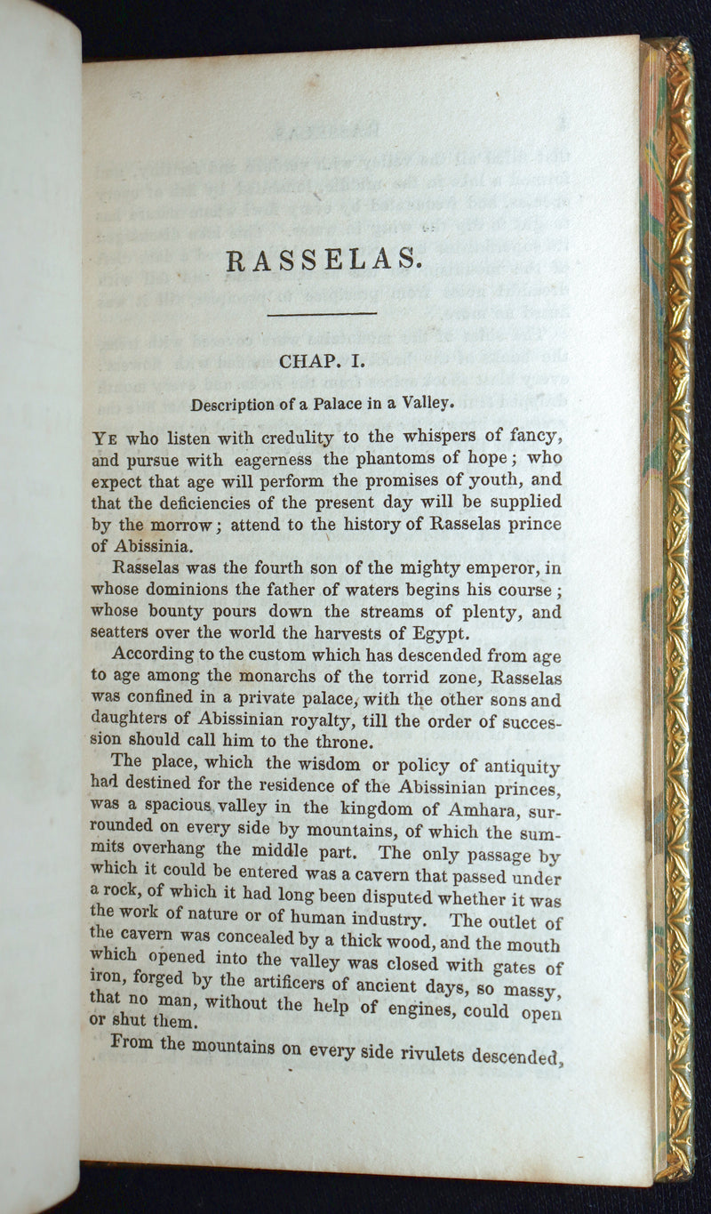 1827 Rare Philosophical Book - Rasselas; A Tale. With Dinarbas; A Tale