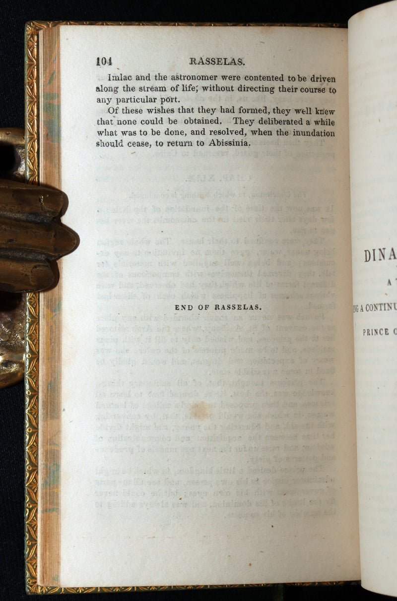 1827 Rare Philosophical Book - Rasselas; A Tale. With Dinarbas; A Tale